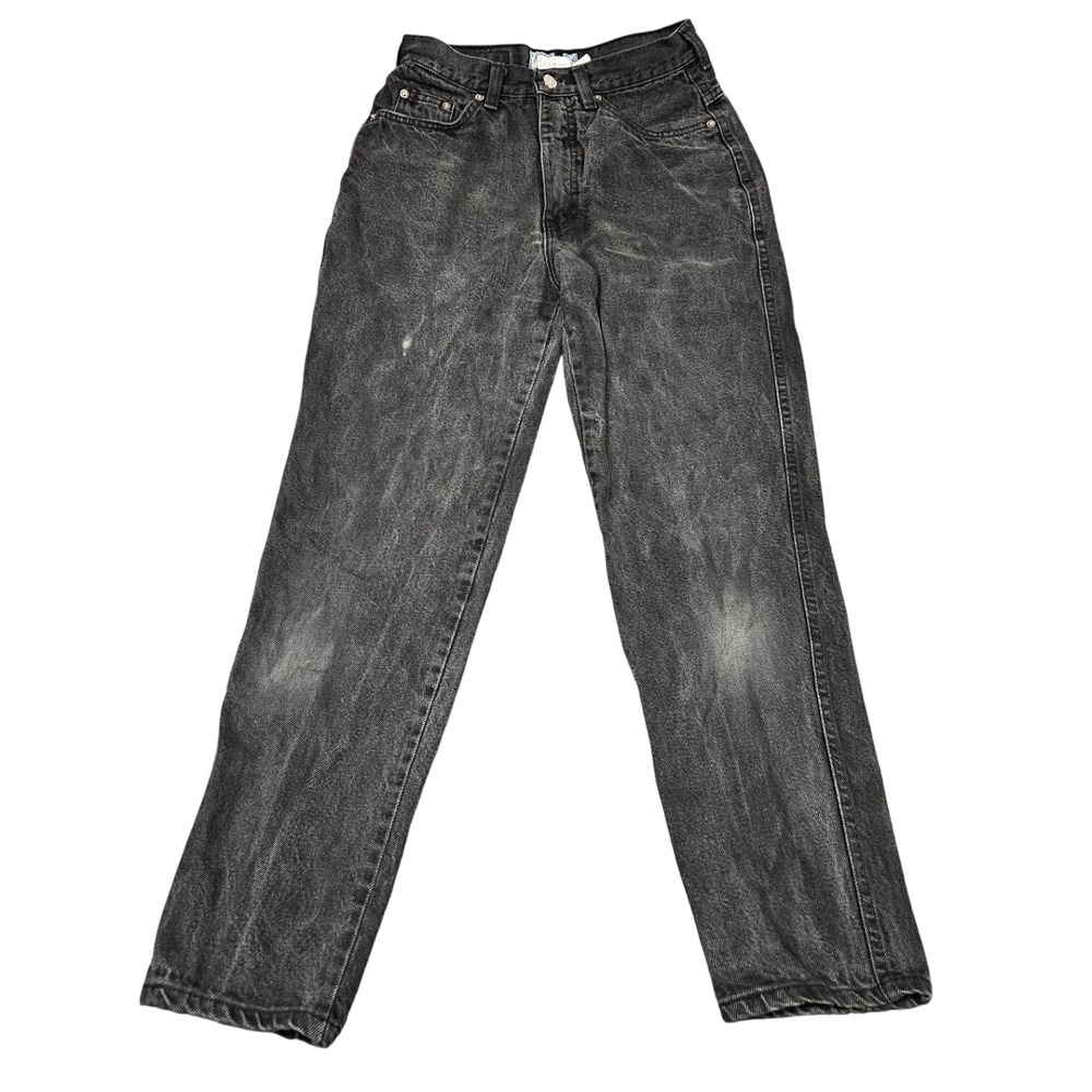 Vintage Bonjour Jeans Womens 27 Black High Waisted Straight Leg Made USA 80s 90s